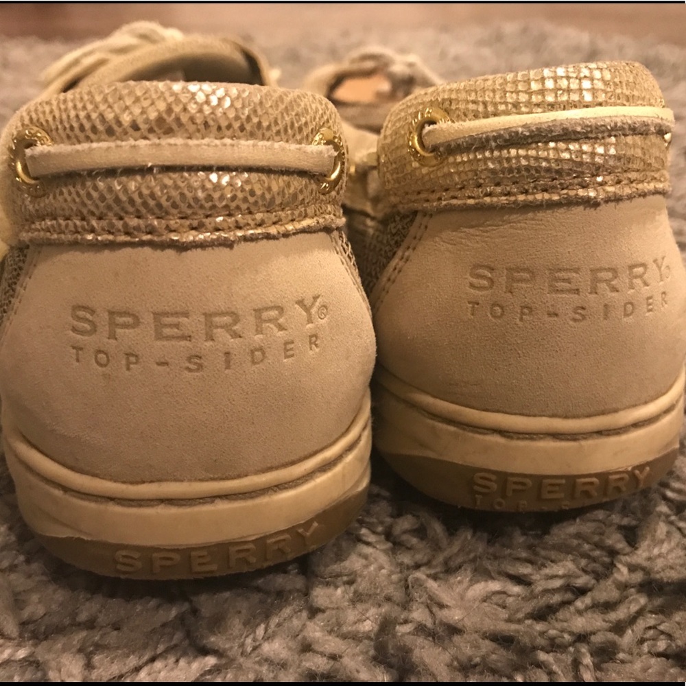 Tan Sperry top-siders, lightly used